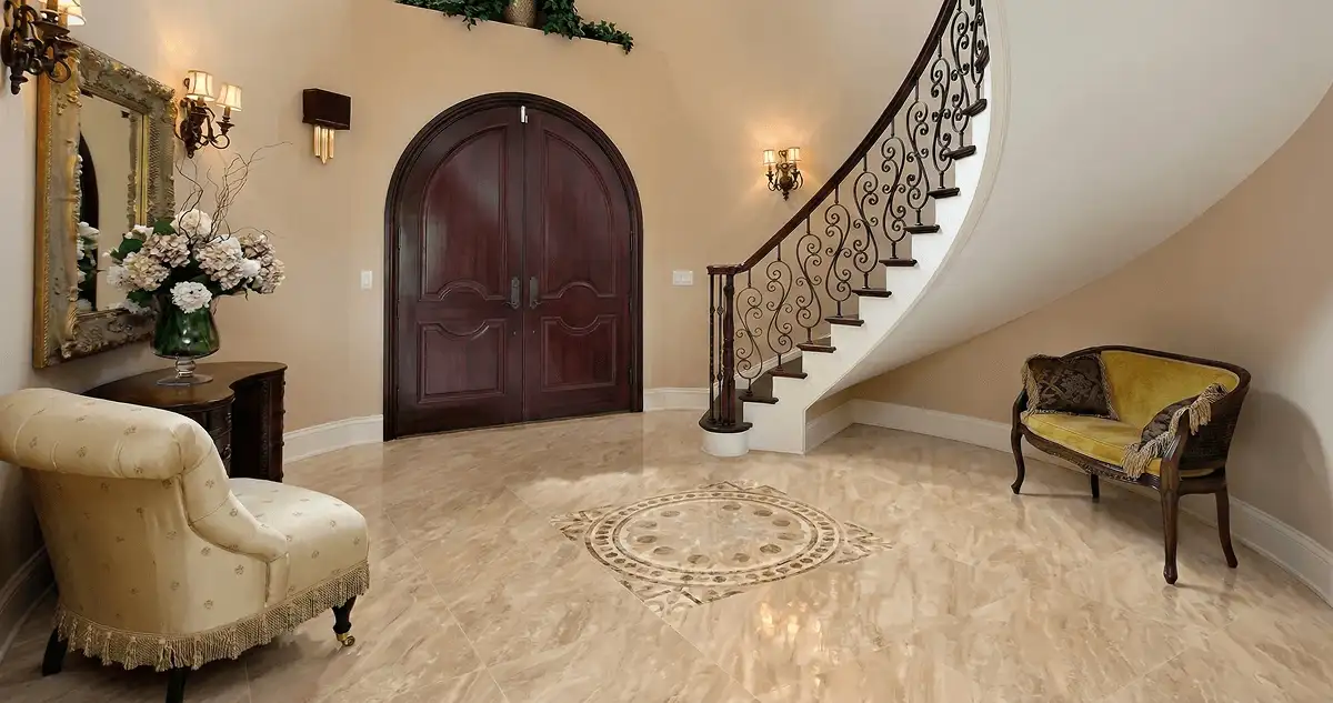 Entrance hall with professionally installed ceramic tile flooring in Tulsa OK